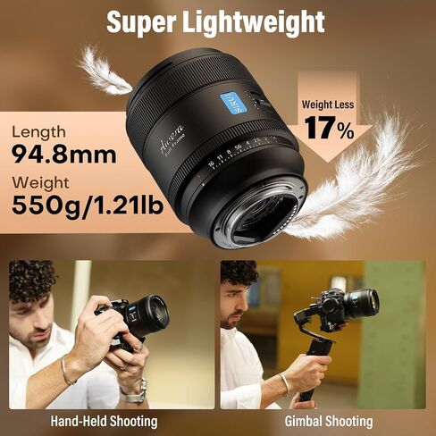 SIRUI Aurora 85mm F1.4 Full Frame Auto Focus Lens, Telephoto Prime Portrait Lens for L Mount Cameras, Black in Kuwait