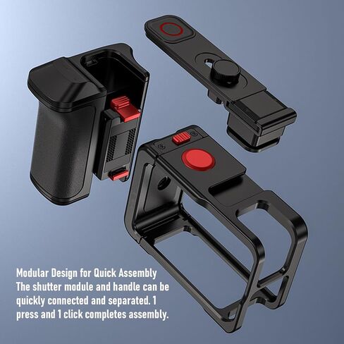 aqxreight Street Photography Handle, Adjustable Shutter for Action 3 4 5Pro Camera, with Quick Assembly and Stable Support, Comfortable Anti Slip Grip in Kuwait