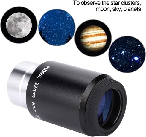 32mm Plossl Telescope Eyepiece, 1.25 Inch Astronomical Eyepiece with 52° Wide Field of View, Multi - Coated Optical Glass, Long Eye Relief, Threaded for 1.25 Inch Filters, Compatib in Kuwait