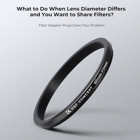 K&F CONCEPT 11 Pieces Metal Step Down Filter Adapter Rings Set | for Large Size Lens Add Small Size Filter 67-62mm 72-67mm 77-72mm 82-77mm for Camera Lens-FP709 in Kuwait