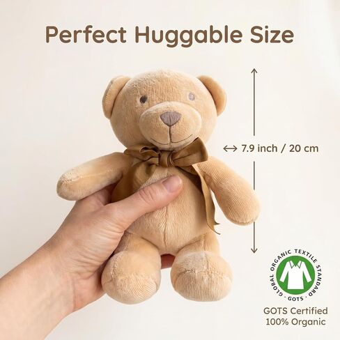 100% Organic Cotton Velour Teddy Bear for Baby Boy & Girl, Toddler Kids | GOTS Certified Eco-Friendly Clothes | Luxury Soft, Breathable & Comfortable Outfit in Kuwait