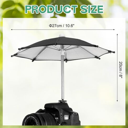 Generic Camera Umbrella, 2 Pack 10.6 Inch Sunshade Camera Hot Shoe Umbrella Rain Cover Protectors for Nikon, Black in Kuwait