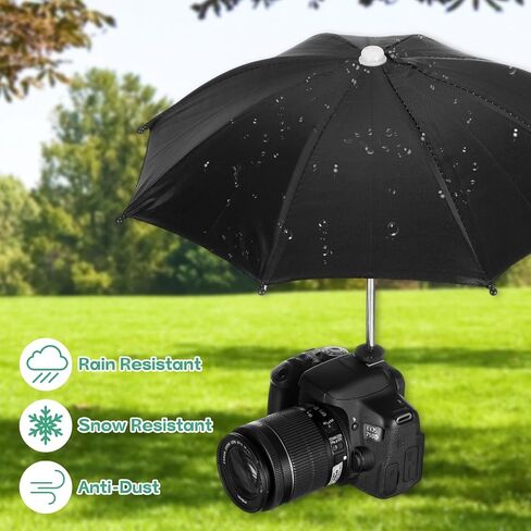 Generic Camera Umbrella, 2 Pack 10.6 Inch Sunshade Camera Hot Shoe Umbrella Rain Cover Protectors for Nikon, Black in Kuwait