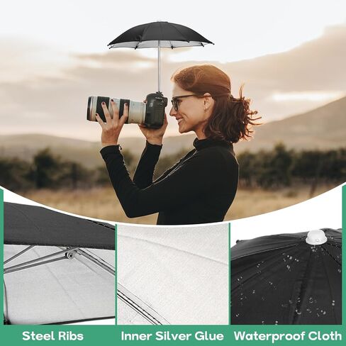 Generic Camera Umbrella, 2 Pack 10.6 Inch Sunshade Camera Hot Shoe Umbrella Rain Cover Protectors for Nikon, Black in Kuwait