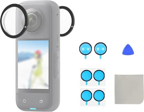Lens Protector for Insta 360 X3, Dual Lens Guards Protective Case PC Protective Cover Sticky Lens Guards Action Camera Accessories [X3] in Kuwait