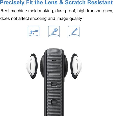 Lens Protector for Insta 360 X3, Dual Lens Guards Protective Case PC Protective Cover Sticky Lens Guards Action Camera Accessories [X3] in Kuwait