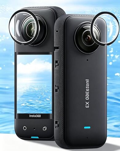 Lens Protector for Insta 360 X3, Dual Lens Guards Protective Case PC Protective Cover Sticky Lens Guards Action Camera Accessories [X3] in Kuwait