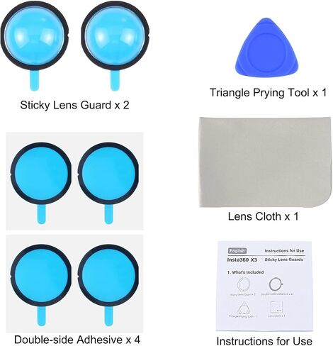 Lens Protector for Insta 360 X3, Dual Lens Guards Protective Case PC Protective Cover Sticky Lens Guards Action Camera Accessories [X3] in Kuwait