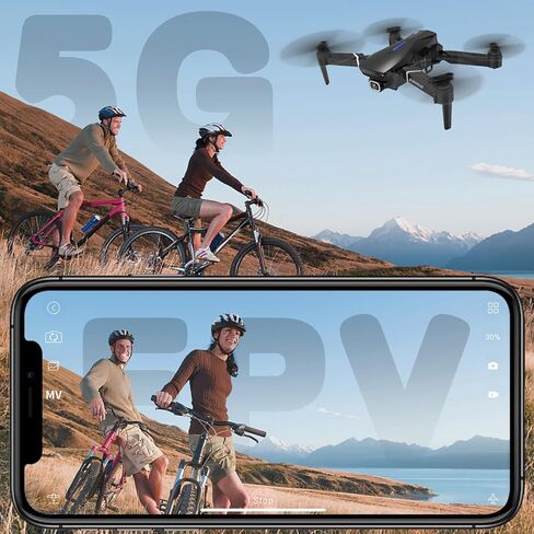 X9 4K GPS Drone with Camera, Foldable FPV RC Quadcopter | For Adults Beginners, Optical Flow Positioning, Auto Return & Follow Me, Trajectory Flight, 3D Flip, Modular Batteries in Kuwait