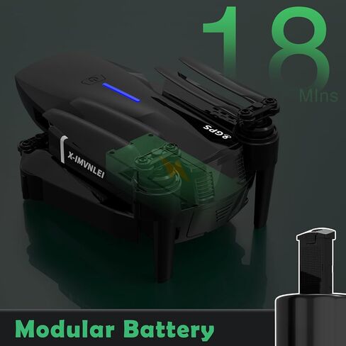 X9 4K GPS Drone with Camera, Foldable FPV RC Quadcopter | For Adults Beginners, Optical Flow Positioning, Auto Return & Follow Me, Trajectory Flight, 3D Flip, Modular Batteries in Kuwait