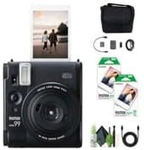 FUJIFILM INSTAX Mini 99 Instant Camera 40-Sheet Bag Bundle | For Parties, Events & Instant Photos | Includes Cleaning Kit in Kuwait