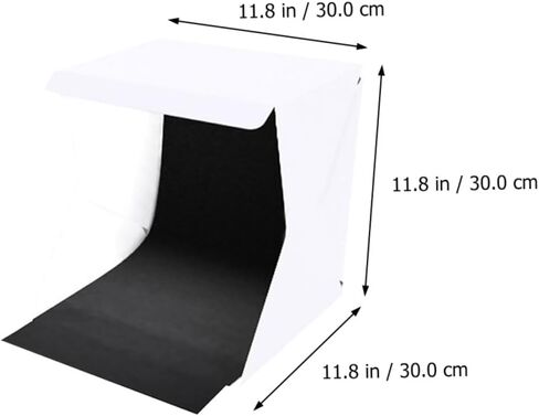 Toddmomy Portable Photography Light Box 30cm LED Photo Tent with Black and White Backdrops, Foldable Small Photo Studio for Product Photography and Small Business Supplies in Kuwait