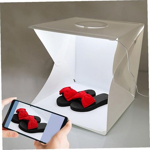 Toddmomy Portable Photography Light Box 30cm LED Photo Tent with Black and White Backdrops, Foldable Small Photo Studio for Product Photography and Small Business Supplies in Kuwait