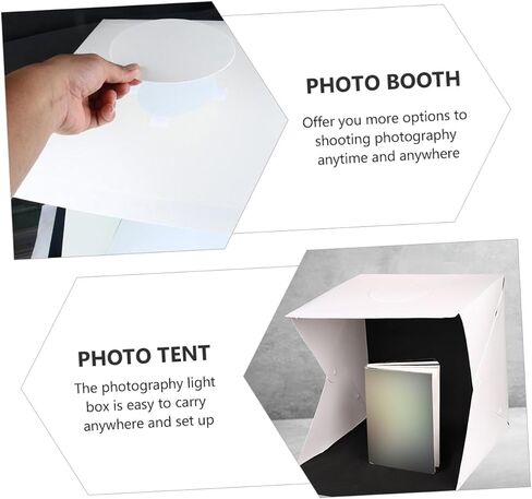 Toddmomy Portable Photography Light Box 30cm LED Photo Tent with Black and White Backdrops, Foldable Small Photo Studio for Product Photography and Small Business Supplies in Kuwait