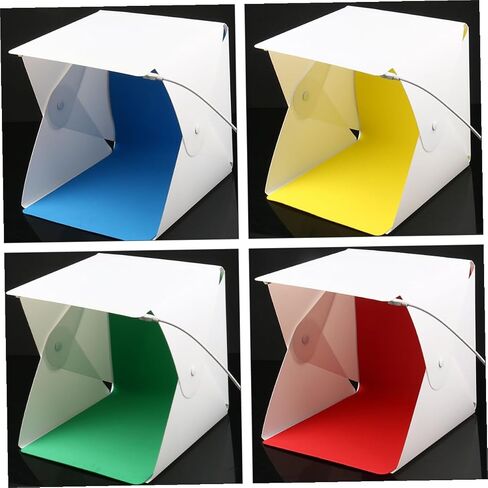 Homoyoyo 20cm Mini Folding Photo Light Tent Portable LED Photography Light Box and 2 Color Backdrops for Product Shooting in Kuwait
