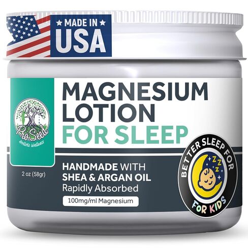 Handmade Organic Lavender Magnesium Lotion for Kids - Body Rub for Bedtime Care - Essential for Kids, Pregnant Women, Toddlers & Moms - Moisturizes & Hydrates Legs, Feet & Body - 2oz Glass Jar in Kuwait