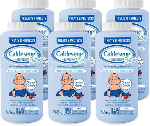 Caldesene Dry & Comfy Baby Powder with Zinc Oxide & Cornstarch, 5 Oz, 6 Pk | Caldesene Cornstarch Baby Powder with Zinc Oxide is talc-free and helps treat and prevent diaper rash in Kuwait