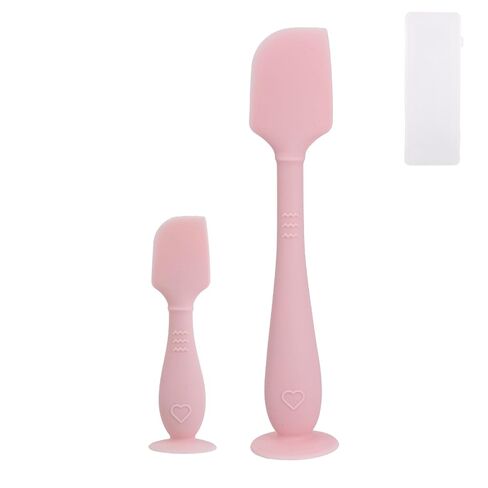 2pcs Baby Diaper Cream Spatula with Travel Case, 2 Sizes Soft Flexible Silicone Butt Paste Applicator Baby Diaper Rash Cream Spatula Bum Brush for Newborn (Pink) in Kuwait