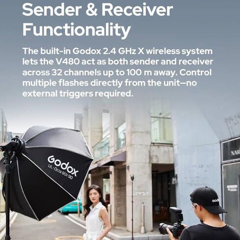 Godox V480O TTL Camera Flash for Olympus Camera Flash Speedlite Speedlight Light,GN50,2.4G HSS 1/8000s,650 Full-Power Flashes,1.7s Recycle Time,10 Levels LED Modeling Lamp in Saudi Arabia