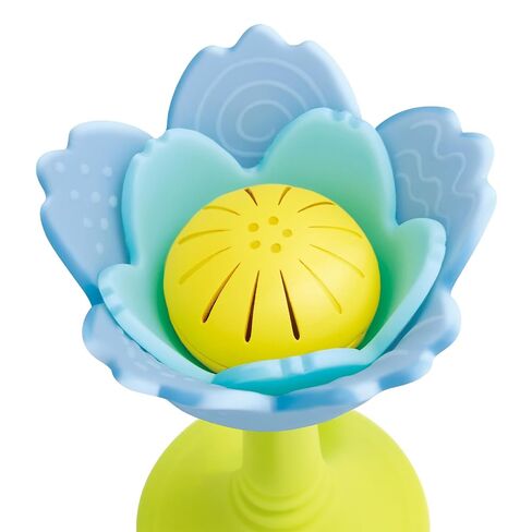 Hape Rattle & Teether Toy for Babies, BPA-Free Food Grade Silicone Flower Teether with Suction Cup Base & Soft Rattle Sound, Infant Sensory & Fine Motor Skills Development in Kuwait