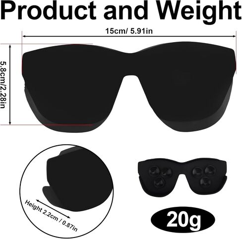 Light Blocking Compatible with Rayneo, Silicone Glasses Lens Shade for RayNeo Air3 3S 3S Pro Air2 2S AR Glasses Full Light Block Cover Accessories (Black) in Kuwait
