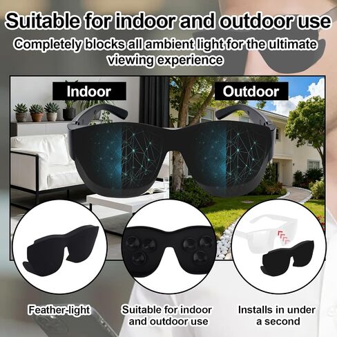 Light Blocking Compatible with Rayneo, Silicone Glasses Lens Shade for RayNeo Air3 3S 3S Pro Air2 2S AR Glasses Full Light Block Cover Accessories (Black) in Kuwait