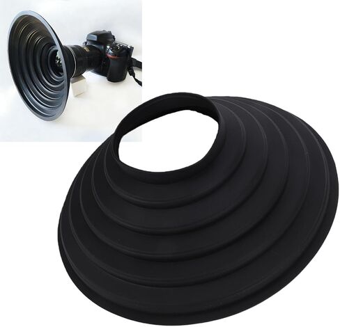 Generic Collapsible Silicone Lens Hood, Universal Anti Reflective Cover for 70-90mm Lens, Foldable Camera Shade for Window Photography in Kuwait
