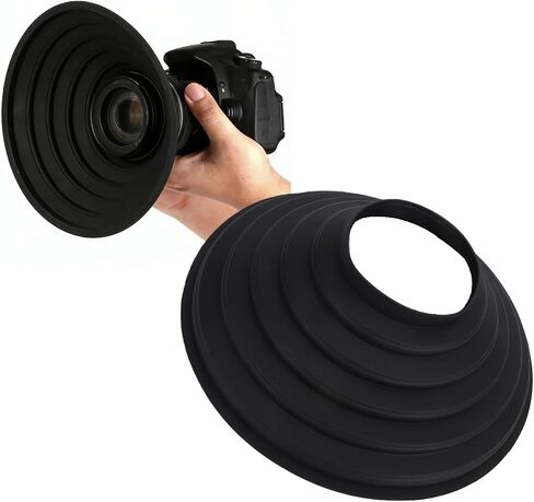 Generic Collapsible Silicone Lens Hood, Universal Anti Reflective Cover for 70-90mm Lens, Foldable Camera Shade for Window Photography in Kuwait