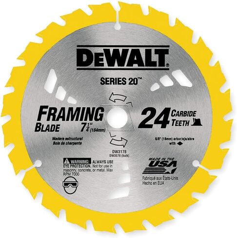 DEWALT Circular Saw Blade, 7 1/4 Inch, 24 Tooth, Wood Cutting (DWA171424B10), 10 Count (Pack of 1) in Saudi Arabia