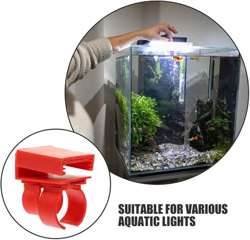 LIFKOME 4 Pcs Red Abs Aquarium LED Light Holder Clip for Fish Tank, Sturdy Material with Versatile Design, Suitable for Mounting Submersible LED Lights and Diving Lamps in Kuwait