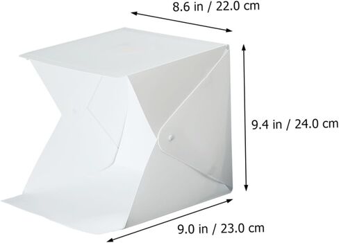 COHEALI Portable Mini Folding Light Box Tent with LED Lighting, 20cm Small Photo Studio Softbox with 4 Color Backdrops for Product Photography and Travel in Kuwait