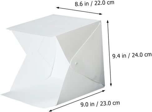 COHEALI 20cm Mini LED Light Box Kit Portable Folding Photo Light Tent with Dual LED Strips and Two Backdrops for Product Photography in Kuwait