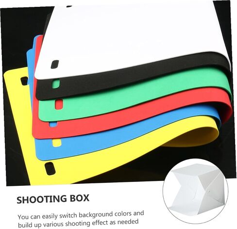 COHEALI 20cm Mini LED Light Box Kit Portable Folding Photo Light Tent with Dual LED Strips and Two Backdrops for Product Photography in Kuwait