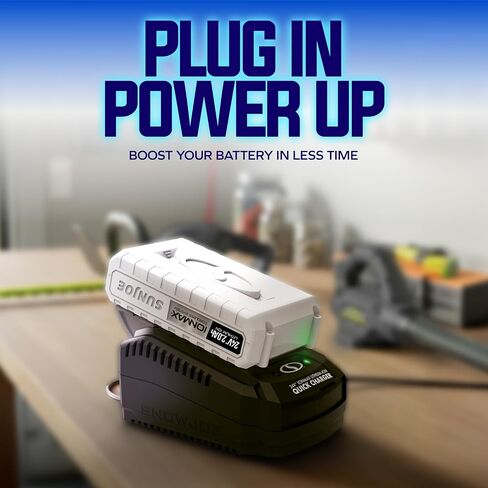 Snow Joe IONMAX Dual-Port Quick Charger for 24-Volt Lithium-Ion Batteries, Universal Battery Management System, Compatible with Sun Joe and Auto Joe Devices in Kuwait