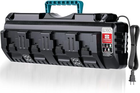 Rapid Multi Super Charger Station 4 Port for Milwaukee M18 18V Battery, Wall Mount Multiple Charger 4 Port (3A Each) Fast Charging with 2 USB Ports Outputs [ Battery Not Included ] in Kuwait