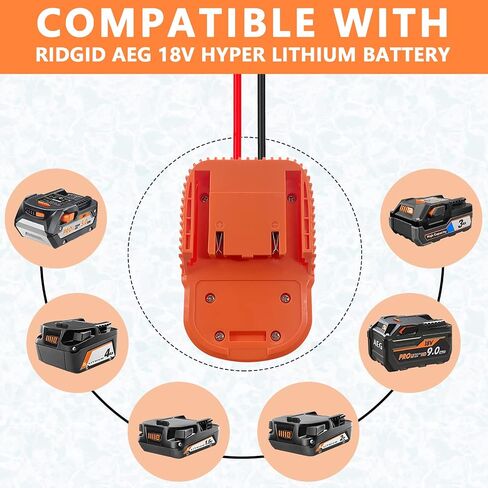 EID 2 Packs Power Wheels Adapter for Ridgid Battery 18V AEG Hyper Battery Dock Power Connector with 14AW Wire and Fuse for DIY Use, Adapter for RC Toy (Adaptor Only) in Kuwait