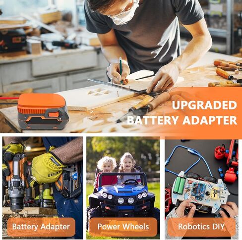 EID 2 Packs Power Wheels Adapter for Ridgid Battery 18V AEG Hyper Battery Dock Power Connector with 14AW Wire and Fuse for DIY Use, Adapter for RC Toy (Adaptor Only) in Kuwait
