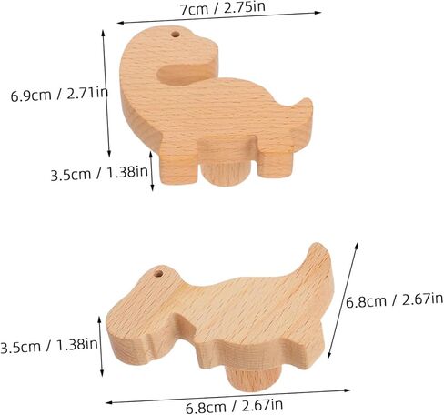 6set Wooden Dinosaur Drawer Knobs Boys and Girls Animal-Themed Cabinet Pulls for Nursery Dinosaur Dresser Knobs Screws and Adhesive in Kuwait
