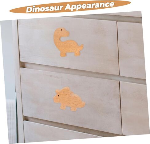 6set Wooden Dinosaur Drawer Knobs Boys and Girls Animal-Themed Cabinet Pulls for Nursery Dinosaur Dresser Knobs Screws and Adhesive in Kuwait