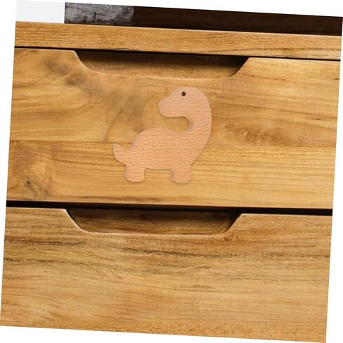 6set Wooden Dinosaur Drawer Knobs Boys and Girls Animal-Themed Cabinet Pulls for Nursery Dinosaur Dresser Knobs Screws and Adhesive in Kuwait