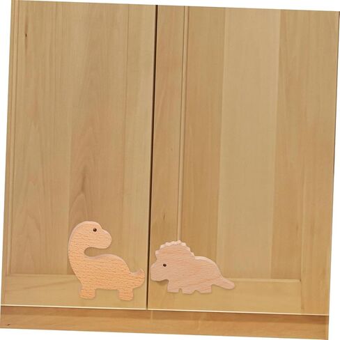 6set Wooden Dinosaur Drawer Knobs Boys and Girls Animal-Themed Cabinet Pulls for Nursery Dinosaur Dresser Knobs Screws and Adhesive in Kuwait