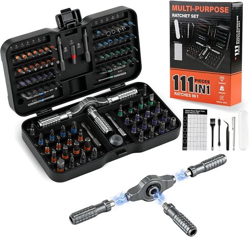 Precision Ratchet Screwdriver Set 72 PCS | Magnetic S2 Steel Bits & DIY Combination Handle for Repair Furniture, Computer, Phone, Bicycle in Kuwait