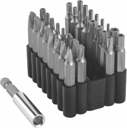 Titan 16061 61-Piece Security Bit Set with Magnetic Bit Holder | Includes TR Star, Star, SAE Hex, Metric Hex, Pozi, Spanner, Square, Slotted, and Phillips Bits in Kuwait