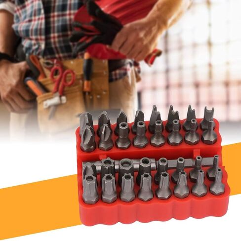 33 in 1 Bit Set, Chrome Steel Bits with and Plastic Storage Box, for Electric Tool and Hand Screwdrivers in Kuwait