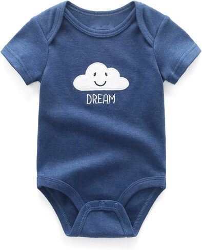 Chamie Newborn Baby 3-Pack Short Sleeve Bodysuit Baby Clothes for Boys and Girls in Kuwait