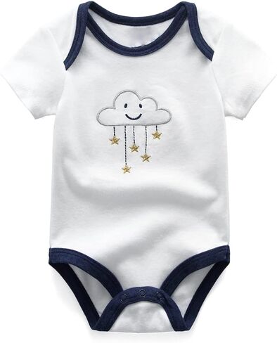 Chamie Newborn Baby 3-Pack Short Sleeve Bodysuit Baby Clothes for Boys and Girls in Kuwait