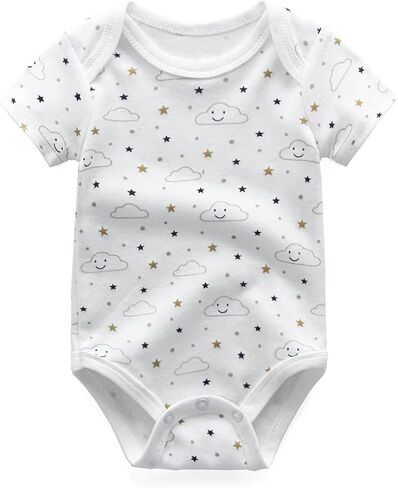 Chamie Newborn Baby 3-Pack Short Sleeve Bodysuit Baby Clothes for Boys and Girls in Kuwait