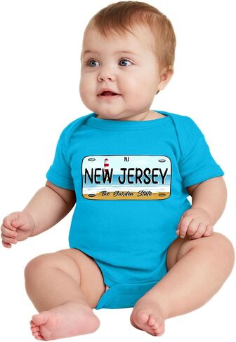 Classic New Jersey NJ License Plate Cape May Beach Shore Baby Bodysuit in Kuwait
