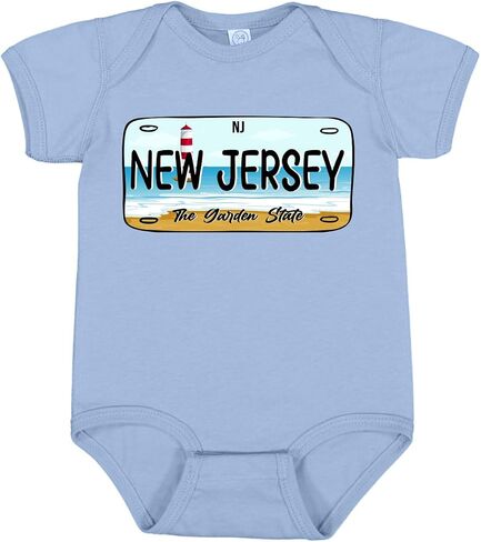 Classic New Jersey NJ License Plate Cape May Beach Shore Baby Bodysuit in Kuwait