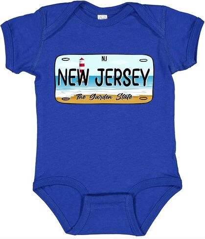 Classic New Jersey NJ License Plate Cape May Beach Shore Baby Bodysuit in Kuwait